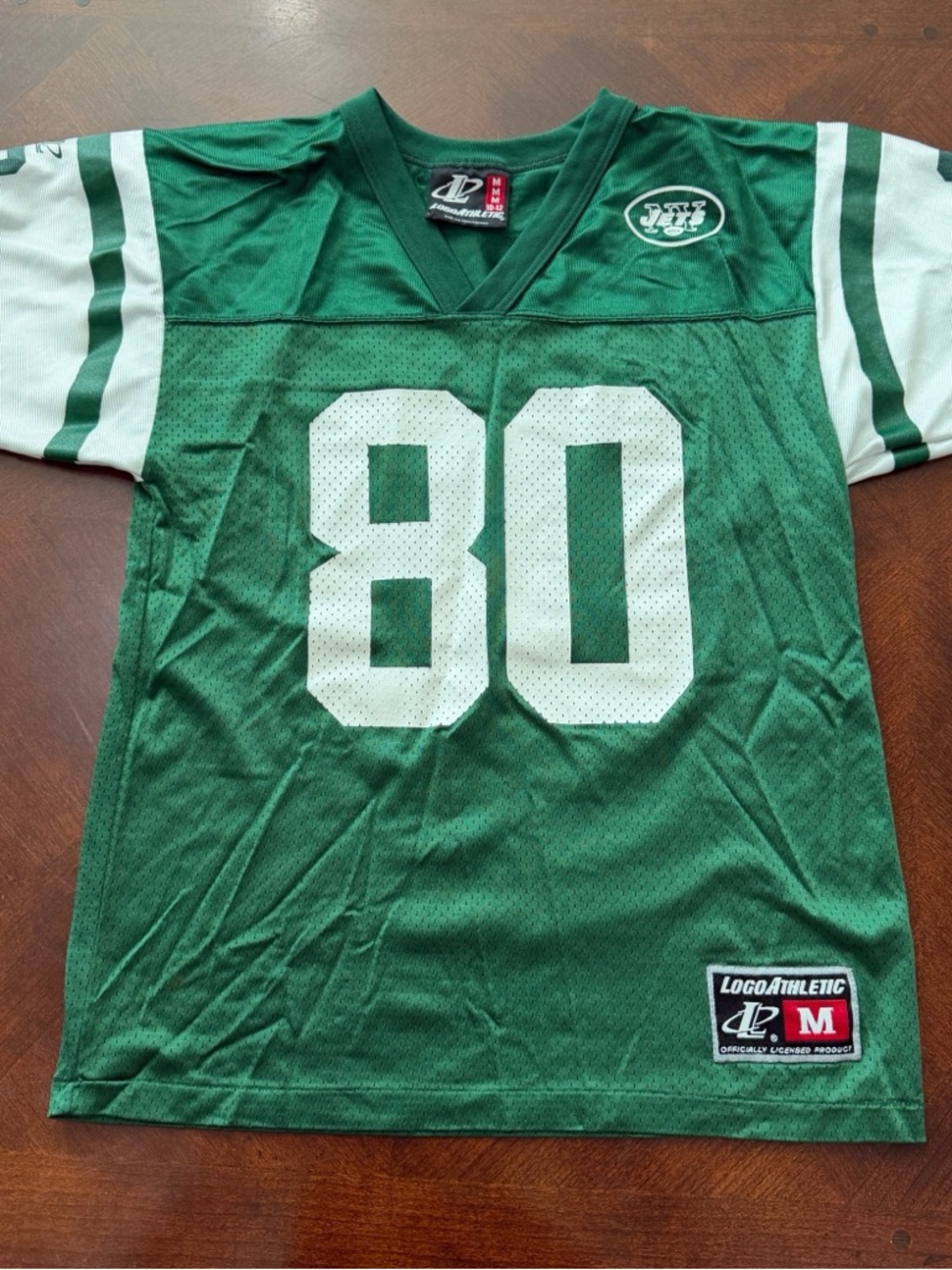 NFL NY Jets Green #80 Chrebet Football Jersey by Logo Athletic Sz M (10-12)